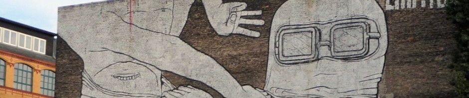 Riesenbild an der Wand in der Schlesischen Straße