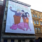 Anti-Europlakat mit Angela Merkel und Nicolas Sarkozy