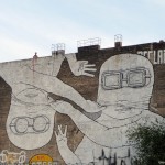 Riesenbild an der Wand in der Schlesischen Straße
