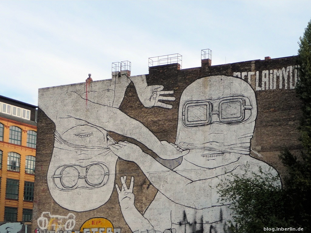 Riesenbild an der Wand in der Schlesischen Straße