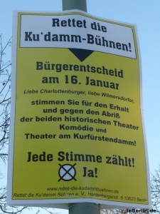 Plakat für "Rettet die Ku'Damm-Bühnen"