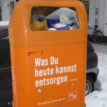 Berliner Mülleimer - mit Spruch "Was Du heute kannst entsorgen"