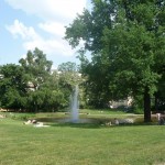 der Park Weberwiese mit Springbrunnen