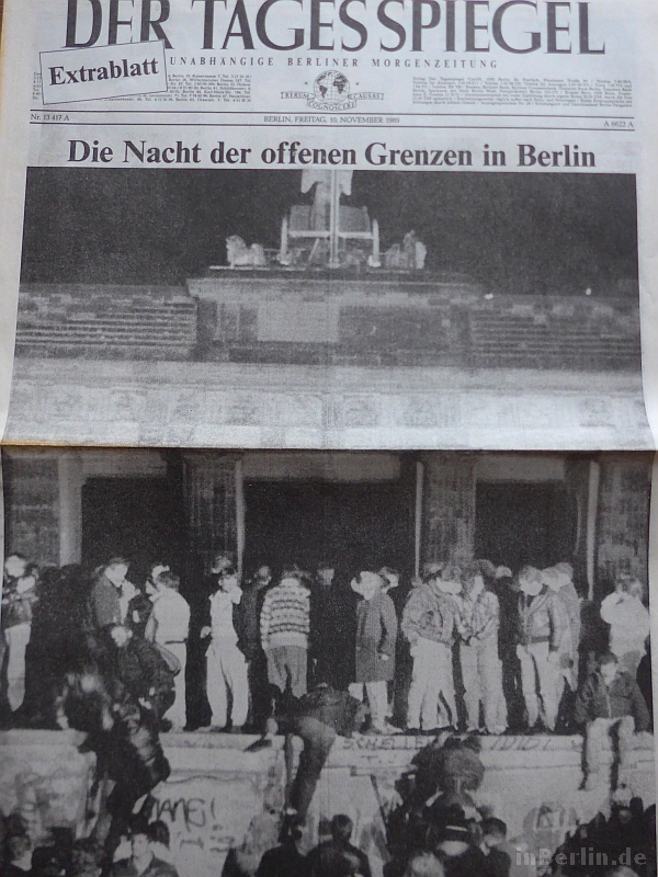 Tagesspiegel - Extrablatt Ausgabe 10.11.1989