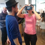 basecamp digiminds 23.02.2016 - Anja Heyde (ZDF-Moderation) beim 3D Brillentest