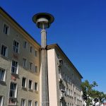 Eisenhüttenstadt Neustadt - Gebäude in WK I mit alter DDR-Lampe
