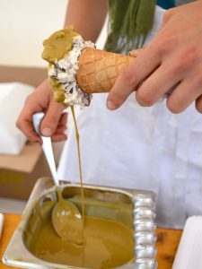 Ice cream pistachio glaze