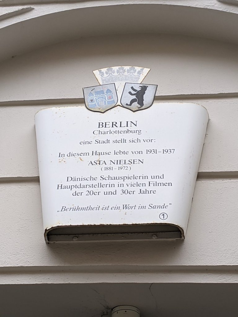 Asta Nielsen Gedenktafel Berlin