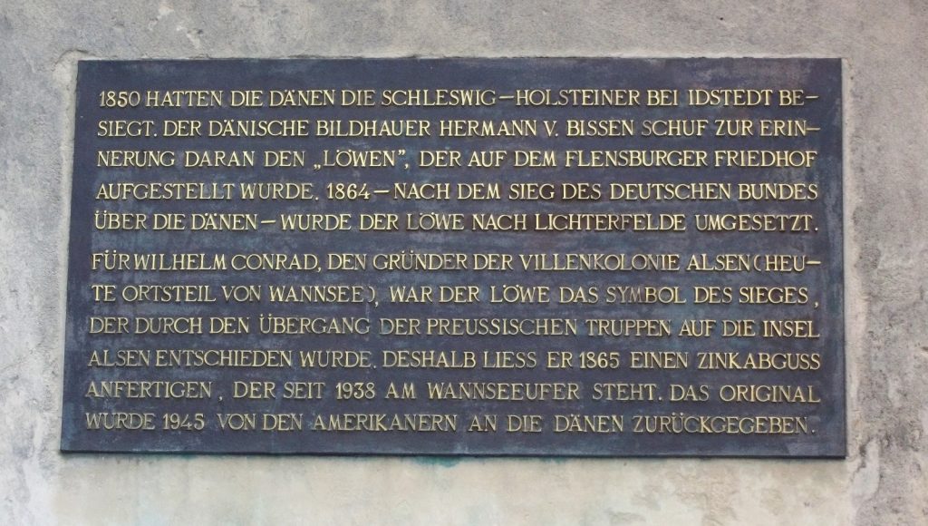 Flensburger Löwe - Inschrift