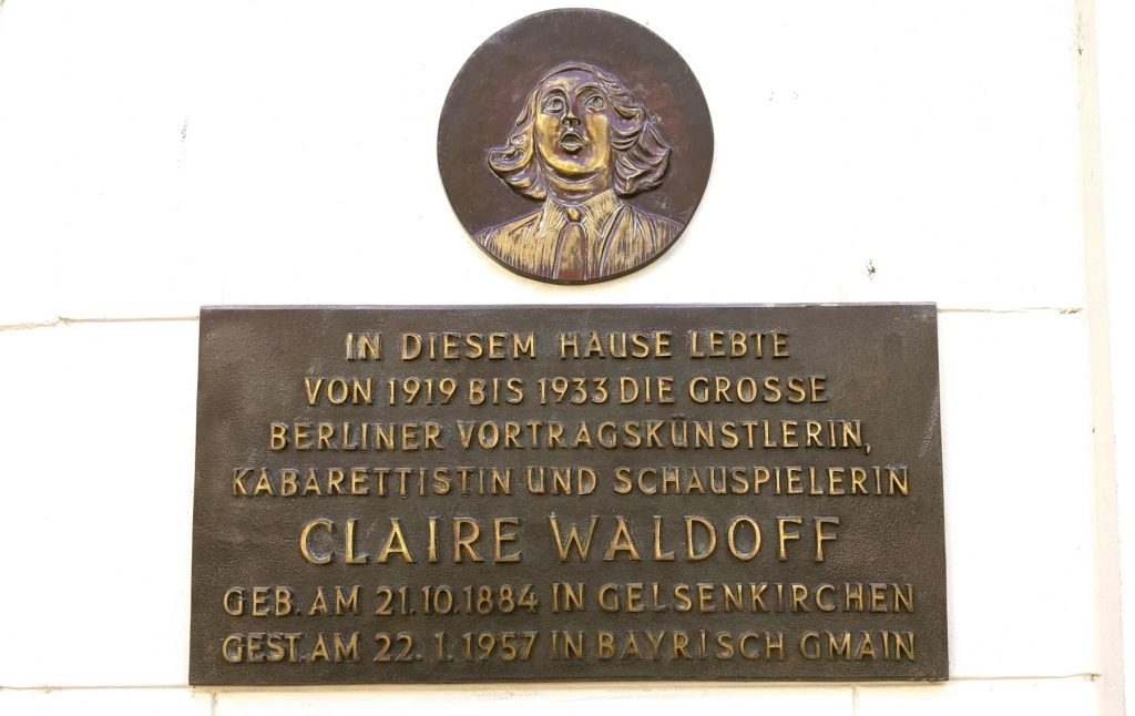 Claire Waldoff Gedenktafel