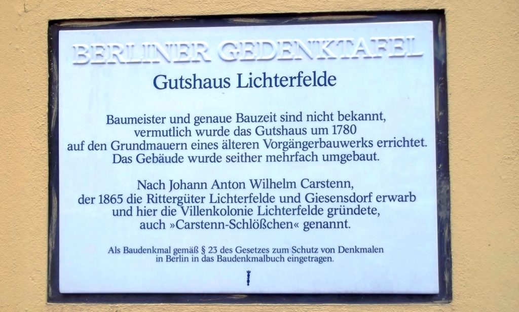 Schlösschen Gedenktafel