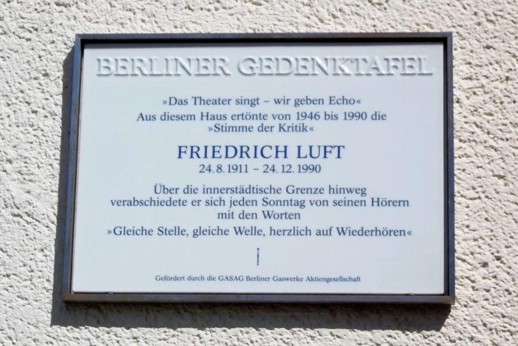 Denkmal - Friedrich Luft
