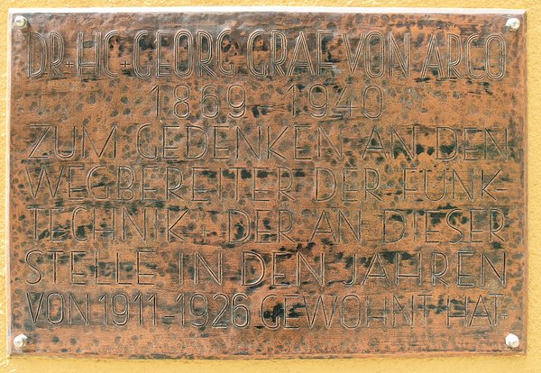 Gedenktafel Albrechtstr 48-50, Georg Graf von Arco